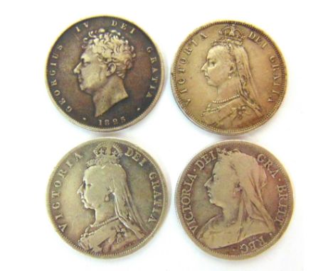 GREAT BRITAIN - ASSORTED SILVER COINAGE  comprising a George IV (1820-1830), halfcrown, 1825, bare head, third reverse; and V