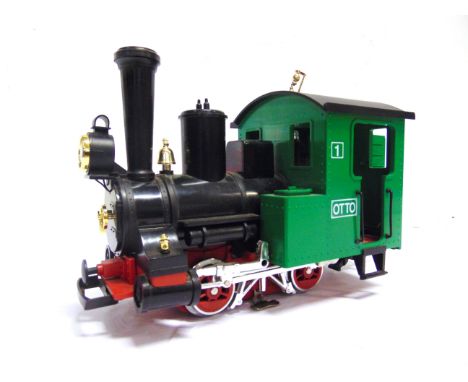 [G SCALE]. A MISCELLANEOUS COLLECTION  comprising an L.G.B. 0-4-0 tank locomotive 'Otto', 1, black and green livery; an open-