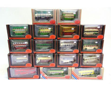 SEVENTEEN 1/76 SCALE EXCLUSIVE FIRST EDITIONS DIECAST MODEL BUSES  each mint or near mint and boxed.