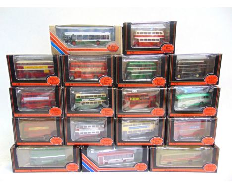 SEVENTEEN 1/76 SCALE EXCLUSIVE FIRST EDITIONS DIECAST MODEL BUSES  each mint or near mint and boxed.