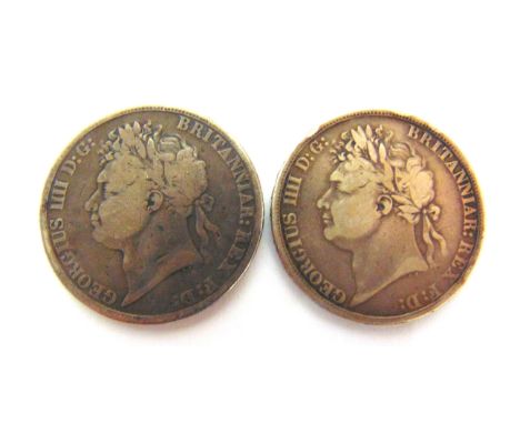 GREAT BRITAIN - ASSORTED SILVER COINAGE  comprising a George IV (1820-1830), crown, 1821 (SECUNDO); and George IV, crown, 182