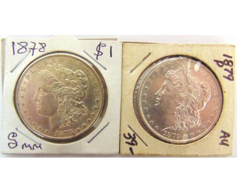 U.S.A. - TWO SILVER DOLLARS, 1878 &amp; 1879