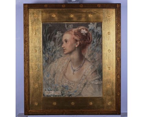 ANTHONY FREDERICK AUGUSTUS SANDYS (BRITISH, 1829-1904)Portrait of Clara Flower, 1872signed, dated and inscribed 'F Sandys 187