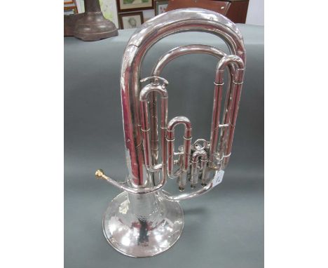 An Early XX Century Tuba/Euphonium, marked "P. Ward &amp; Sons, 10 St Annes Str. Liverpool", 53.5cm long, with mouthpiece.