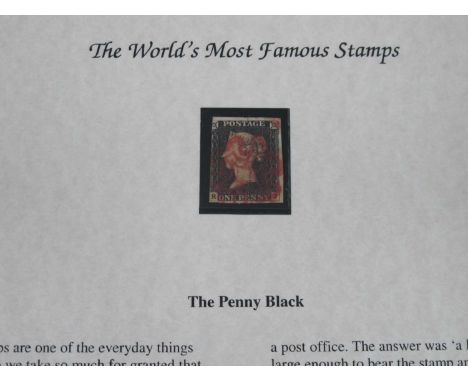 Westminster Collection 1840 Penny Black Stamp, in leather wallet and Stephen Allen certificate of authenticity.