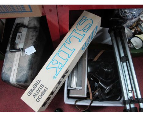 Zenit-E Camera, Tasco &amp; Summit binoculars, Dixons disc 5500, Grundig Yacht Boy radio, tripods, Imperial typewriter, etc.