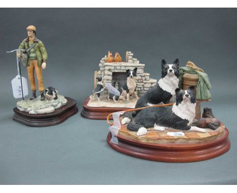 Border Fine Art, 'A Long Day Ahead'. Sheepdog by Fireplace and Farmer Standing by Sheepdog, all by Ray Ayres (3).