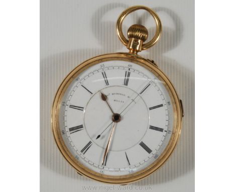 An 18ct gold cased, crown-wound Pocket Watch by "Thos. Russell & Son, Makers to the Queen, 12, Church Street, Liverpool", mov