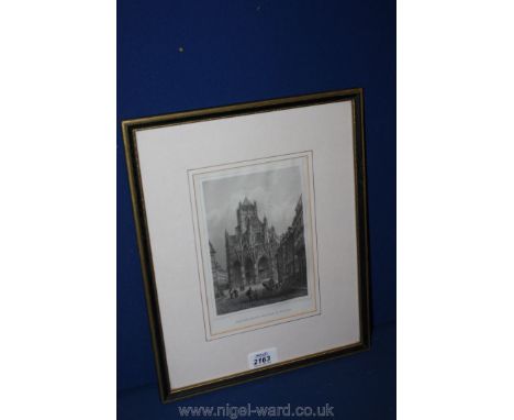 A French Print of Eglise Saint Maclon a Rouen, frame size 10" x 12"