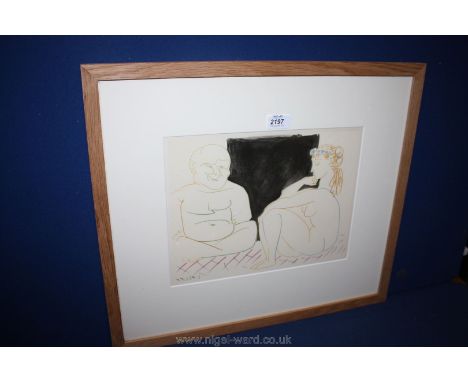 Pablo Picasso (1881-1973): Lithograph from La Comedie Humaine, numbered 27.1.54 1. Printed by Mourlot Freres Paris, 1954, bac