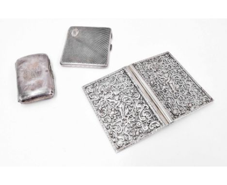 George V silver engine turned cigarette case, maker William Neale & Son Ltd, Birmingham 1929; together with a further silver 