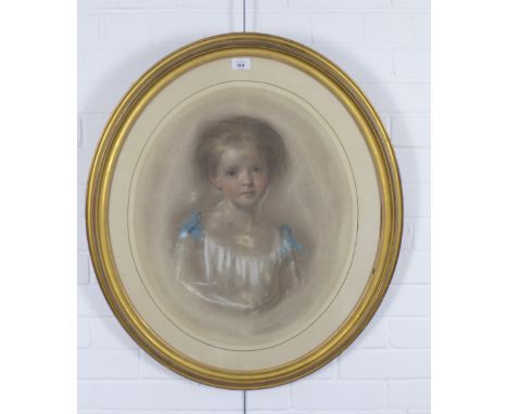 19TH CENTURY SCHOOL, oval portrait of a Jean Robson,  signed indistinctly William ? , giltwood frame with glass, 47 x 57cm 