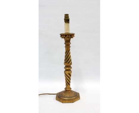 Giltwood effect table lamp base , 52cm 