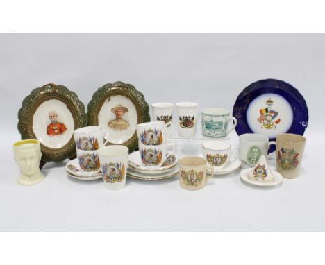 A group of Royal commemorative pottery and china together with a Baden Powell and Field Marshall Lord Roberts plaques (25) 