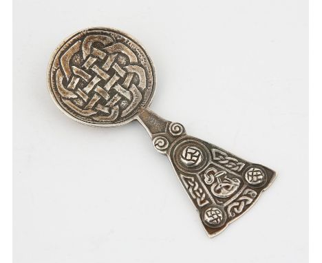 Scottish silver Celtic design caddy spoon by Celtic Art Industries made by founder Hamish Dawson-Bowman.Condition Report:  Ta