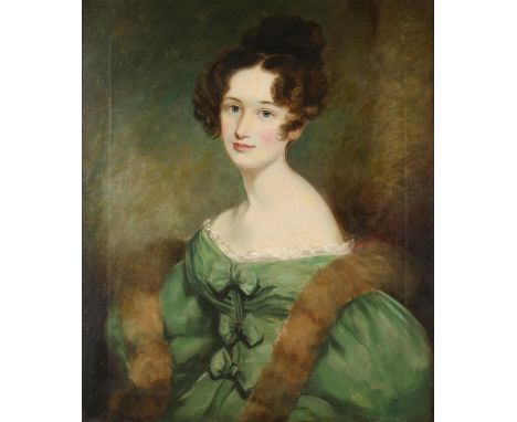 Nineteenth-century British School, portrait of Mary Heseltine, oil on canvas, 76 x 63cm, framed, inscribed to the reverse.