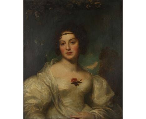 Attributed to Gilbert Stuart Newton RA (British, 1795-1835), portrait of Lady Sophia Wood (1795-1835), oil on canvas, unsigne