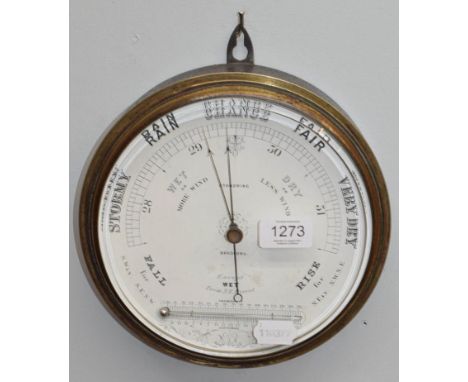 An aneroid wall barometer, retailed by Standring, Bradford, 22.5cm diameter