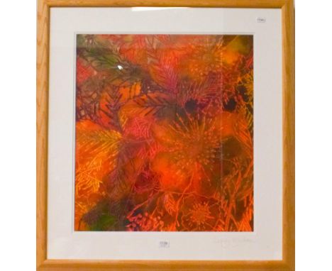 Lesley Whelan (Contemporary) Dog Rose, abstract print, dated on verso 2004, 68cm by 61cm