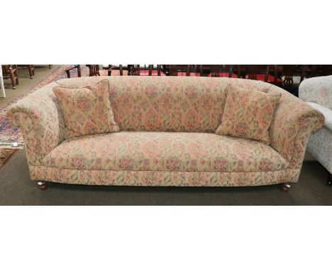 A John Lewis Chesterfield style sofa upholstered in floral fabric, 230cm wide 