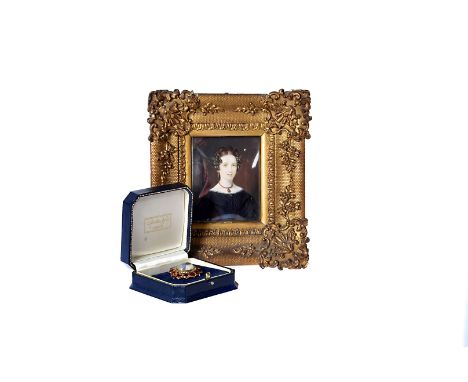 Anna Theresa Stalker (1805-1890), relative of Major General Foster Stalker, hand painted portrait on ivory, of Anna in her fi