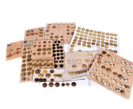 A large collection of military buttons, mount on board, to include Civil Defence, ARP, Royal Navy, Royal Air Force, Mercantil