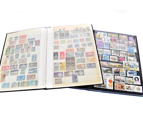 A large collection of British and Overseas stamps, including full sheets for famous chess players, in stock books, loose and 