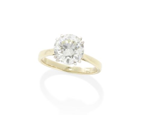 DIAMOND SINGLE-STONE RINGThe brilliant-cut diamond, weighing 5.48 carats, ring size U½For further information on this lot ple
