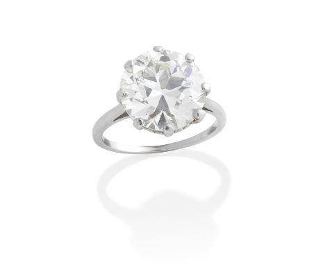 DIAMOND SINGLE-STONE RINGSet with an old brilliant-cut diamond, weighing 5.80 carats, ring size J½For further information on 