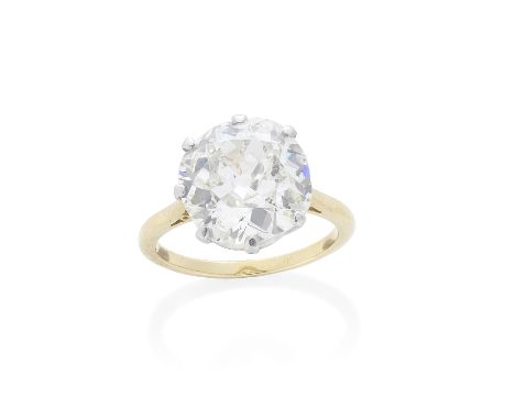 DIAMOND SINGLE-STONE RINGSet with a cushion-shaped diamond, weighing 7.00 carats, ring size O½For further information on this