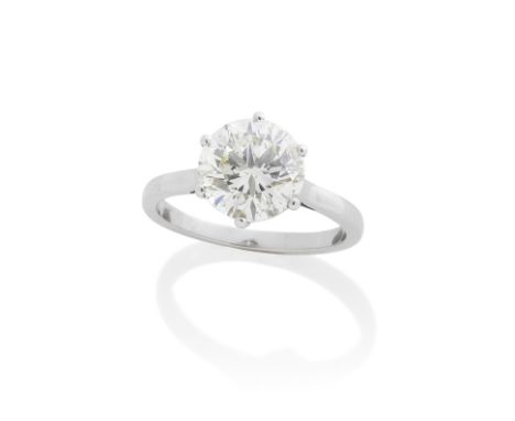 DIAMOND SINGLE-STONE RINGThe brilliant-cut diamond, weighing 5.02 carats, ring size S½For further information on this lot ple