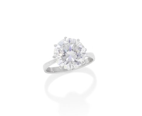 DIAMOND SINGLE-STONE RINGThe old brilliant-cut diamond, weighing 5.42 carats, ring size NThis lot is subject to the following