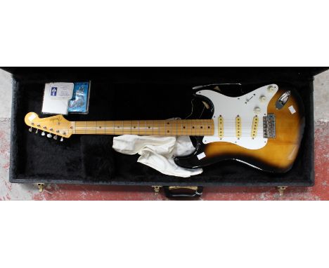 Fender Stratocaster guitar, contour body with hard case and stool - Japanese serial number E730078