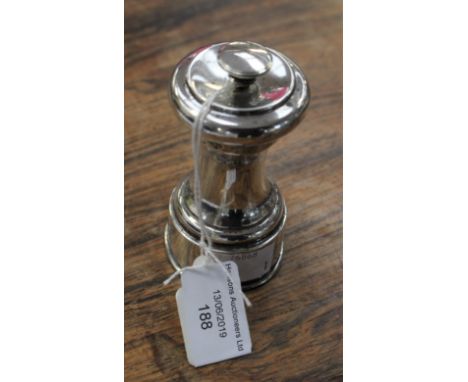 Birmingham, George V Elkington &amp; Co silver salt grinder (Peugeot Brothers French markings