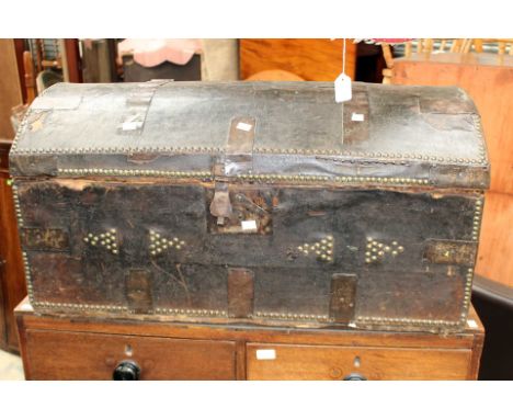 An 18th century domed trunk with original case.