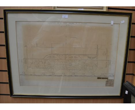 Engineers drawing of a steam engine
