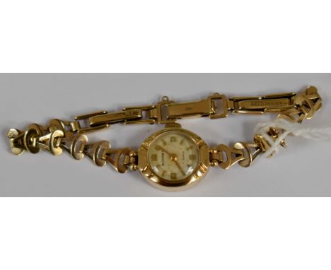 A ladies 9ct gold 1960's Rotary wristwatch, fancy link bracelet  total gross weight approx 10.5gms