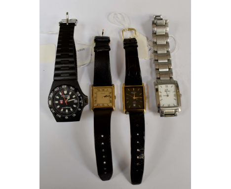 A collection of four gents wristwatches comrpising two Rotary watches, a Bulora watch and one other (4)