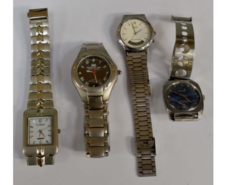 Four gent's wristwatches Casio, Carbo, Crunel, HMO