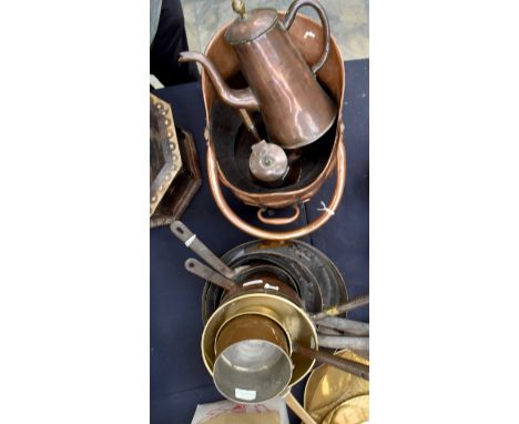A collection of early 19th century copper cookware, including George IV sauce pans and jelly mould, variously marked GIV K an
