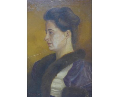 Portrait of Elizabeth Byars, signed N. Knight and dated 1884 lower right, 55 x 44.5cm 