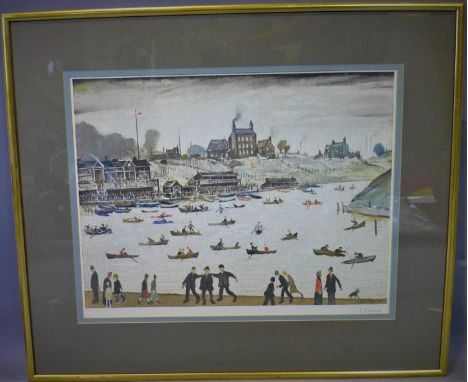 Laurence Stephen Lowry RBA RA (British, 1887-1976), 'Crime Lake', Colour offset lithograph, signed in pencil by the artist to