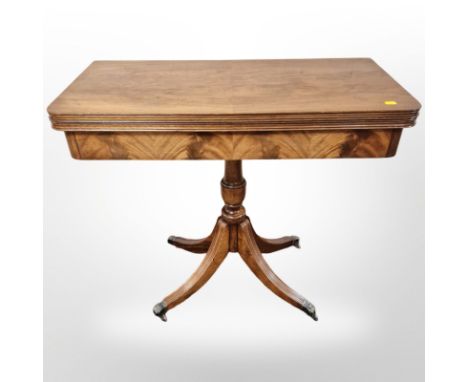 A Chapman's Siesta mahogany fold over card table, width 86 cm  