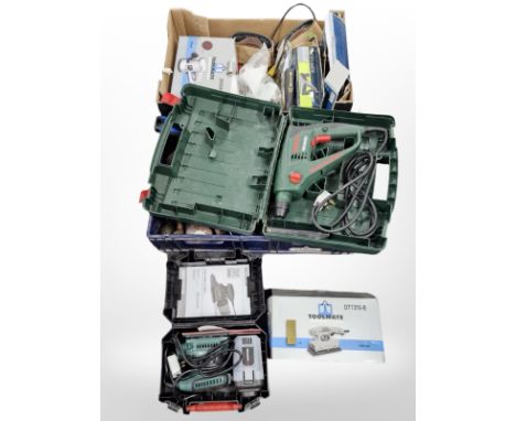 A quantity of hand and power tools including Bosch. (2 boxes)
