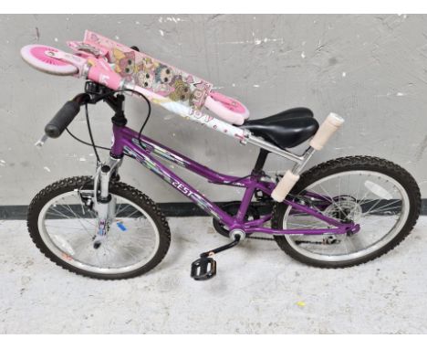 A girl's Apollo bike and a scooter 