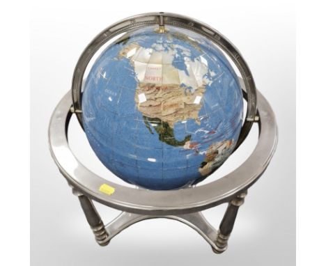 A gemstone globe, height 49 cm 