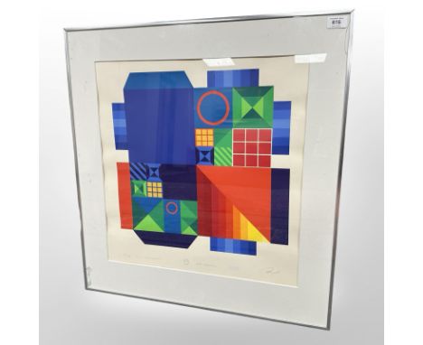 20th Century School : Bla Pegasus, colour screen print, numbered 51/125, indistinctly signed in pencil, 54 cm x 52 cm, framed