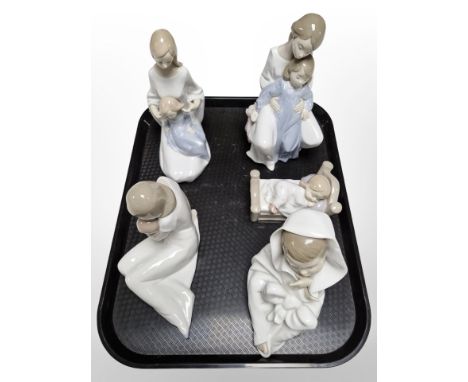 Five various Nao figures, tallest 22cm.