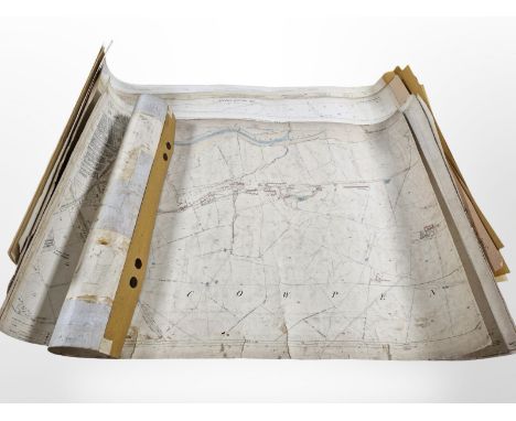 A group of vintage rolled Ordnance Survey maps