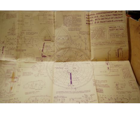 A Hughes Designs general arrangement sheet depicting the build on a Alchin ME 1.5" scale traction engine 